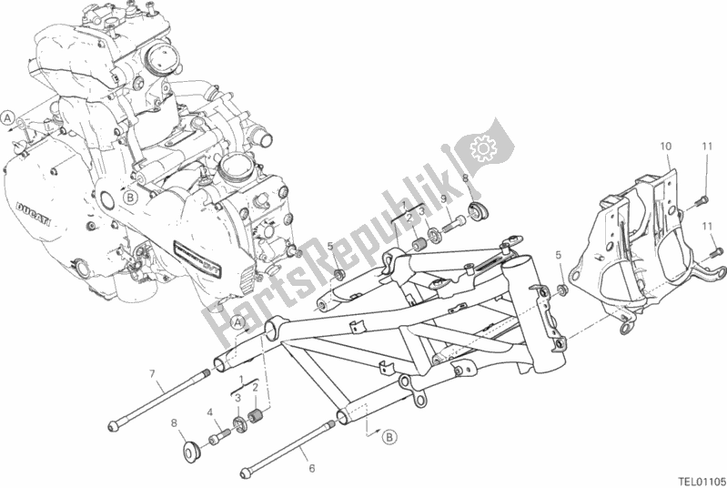 Toutes les pièces pour le Cadre du Ducati Multistrada 1260 S Grand Tour 2020
